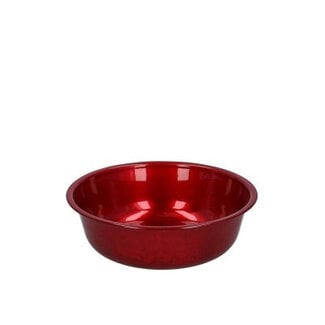 4A Zinken Schaal Bloempot Plantenpot | Kleur: Rood | Diameter 24 centimeter | Hoogte 6 centimeter | Per 10 schalen