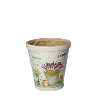 4A Wooden Flower Pot Planter Lavender | Colour: Light Blue | Diameter 13 centimetres | Height 14 centimetres | Per 10 flower pots