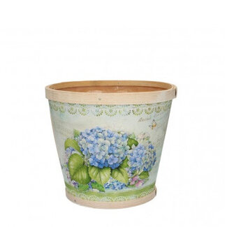 4A Holzblumentopf Pflanzgefäß Hortensie | Farbe: Teal | Durchmesser 17 Zentimeter | Höhe 15 Zentimeter | Pro 10 Blumentöpfe