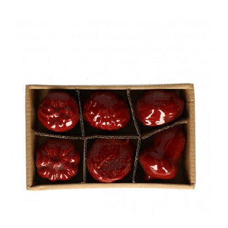 4A Decoratie Fruit | Kleur: Rood | Hoogte 5.5 centimeter | Per 6 stuks