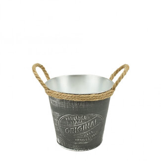 4A Zinc Flower Pot Planter "Provence" | Colour: Grey | Diameter 15.5 centimetres | Height 15 centimetres | Per 10 flower pots