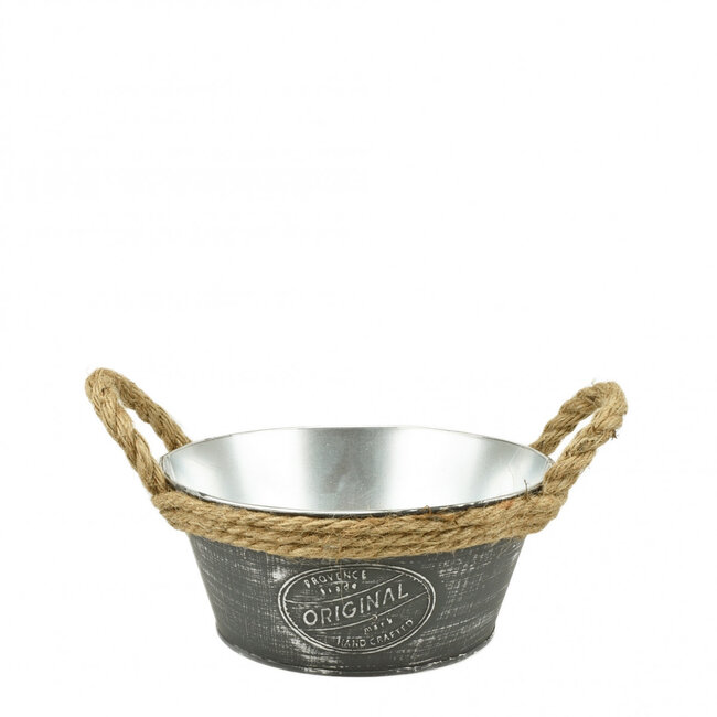 Zinc Tray Flowerpot Plant Pot “Provence” | Colour: Grey | Diameter 19.5 centimetres | Height 9 centimetres | Per 10 trays
