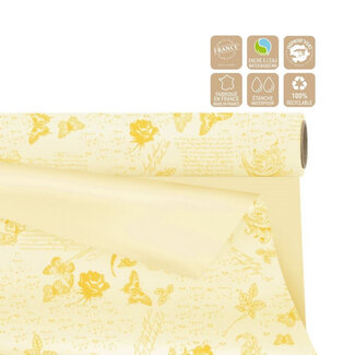 4A Tweezijdig Mat Folie op rol “Romance” | Kleur: Geel | Breedte 80 centimeter | Lengte 25 meter | Per rol