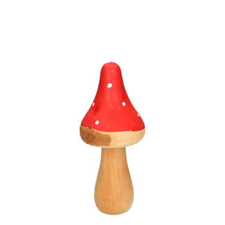 4A Paddenstoel Decoratie “Pixie” | Kleur: Rood | Diameter 7.5 centimeter | Hoogte 15.5 centimeter | Per 6 paddenstoelen