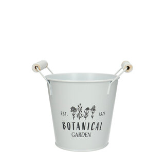 4A Zinc Flower Pot Plant Pot “Botanical” | Colour: Natural White | Diameter 13 centimetres | Height 12 centimetres | Per 10 flower pots