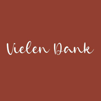 4A Label Kaartje met Duitse tekst “Vielen Dank” | Kleur: Terracotta | Breedte 7 centimeter | Hoogte 7 centimeter | Per 20 labels