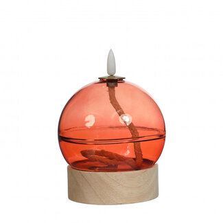 4A LED Kaars Olielamp | Kleur: Rood | Diameter 10 centimeter | Hoogte 13.5 centimeter | Per 6 kaarsen