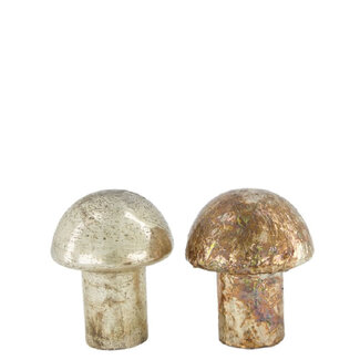 4A Glass Mushroom Decoration | Colour: White Brown | Diameter 13 centimetres | Height 15 centimetres | Per 8 mushrooms