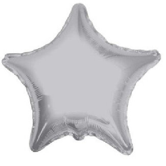 4A Party! Ballon Stern | Farbe: Silberfarben | Durchmesser 45 Zentimeter | Pro 10 Ballons