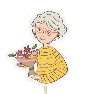 4A Plant stake “Grandma Anna” | Colour: Yellow | Diameter 8 centimetres | Stake length ± 50 centimetres | Per 25 stakes