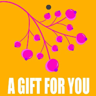 4A Label Kaartje met Engelse tekst “Gift for you” | Kleur: Oranje | Breedte 7 centimeter | Hoogte 7 centimeter | Per 20 labels