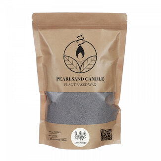 4A Pearlsand Mother-of-Pearl Candle Wax + 4 Wicks | Scent: Lavender | Colour: Grey | Per 400 grams