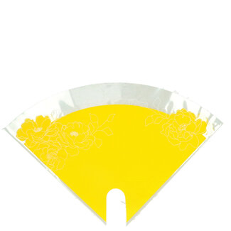 4A Kraft Moon Kraft-look Covers with Flowers | Colour: Yellow | Length 30 centimetres | Width 30 centimetres | Per 50 covers