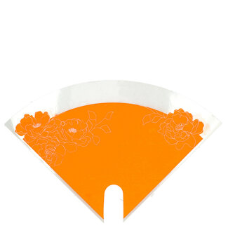 4A Hoezen Kraft Moon Kraftlook met Bloemen | Kleur: Oranje | Lengte 30 centimeter | Breedte 30 centimeter | Per 50 hoezen