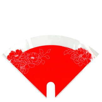 4A Kraft Moon Kraft-look Sleeves with Flowers | Colour: Red | Length 30 centimetres | Width 30 centimetres | Per 50 sleeves