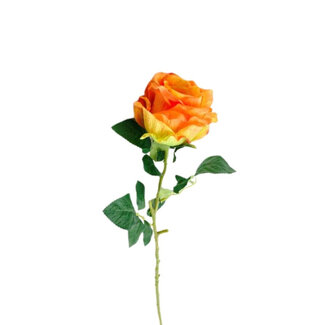 4A Rosen Kunstblume | Farbe: Dunkelgelb | Rosen Kunstblumen | Länge ± 65 Zentimeter | Pro 6 Kunstrosen