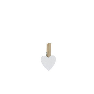 4A Decorative Peg with Heart | Colour: Natural White | Length 18 millimetres | Per 36 pegs