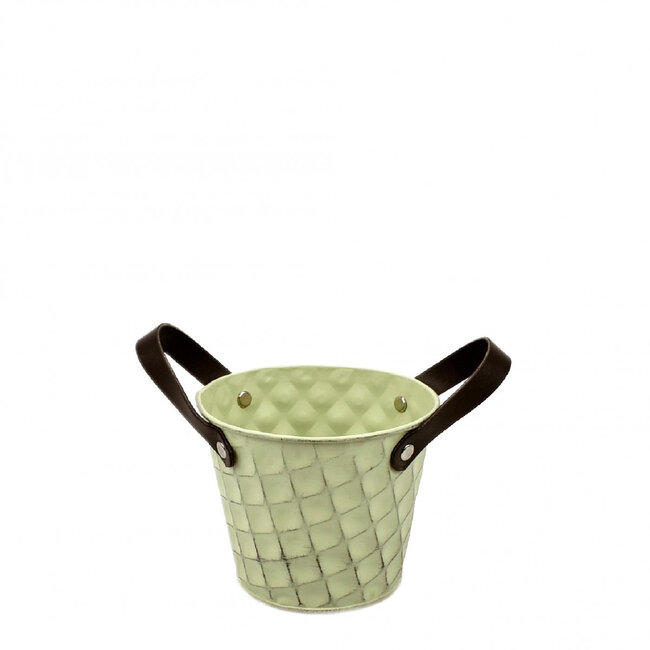 Zinc Flower Pot Plant Pot diamond pattern | Colour: Green | Diameter 12 centimetres | Height 10 centimetres | Per 10 flower pots