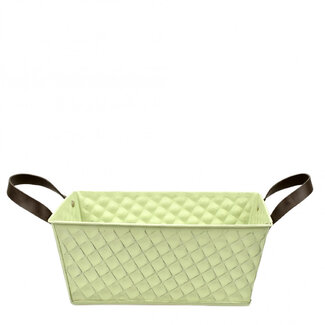 4A Zinc Tray Flowerpot Plant Pot diamond pattern | Colour: Green | Height 11 centimetres | Length 26 centimetres | Width 13.5 centimetres | Per 10 trays