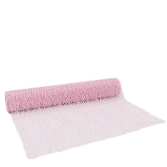 4A Tafelloper Honingraat motief “Honeycomb” | Kleur: Lichtroze | Breedte 28 centimeter | Lengte 2.5 meter | Per tafelloper