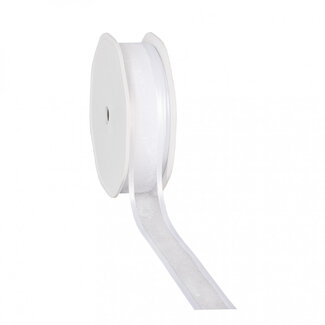 4A Naturelle wit Organza Satijnen Lint | Breedte 25 millimeter | Lengte 25 meter | Per stuk