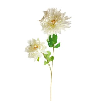 4A Dahlia Artificial Flower | Colour: Natural White | Length ± 80 centimetres | Per 10 artificial flowers