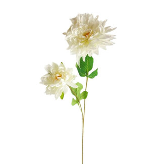 4A Dahlia Kunstbloem | Kleur: Naturelle Wit | Lengte ± 80 centimeter | Per 10 kunstbloemen