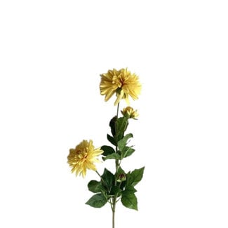 4A Dahlia Artificial Flower | Colour: Yellow | Length ± 65 centimetres | Per 10 artificial flowers