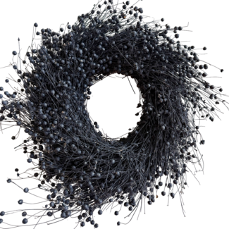 Dutch Dried Black Flax Wreath Ø 30 centimetres