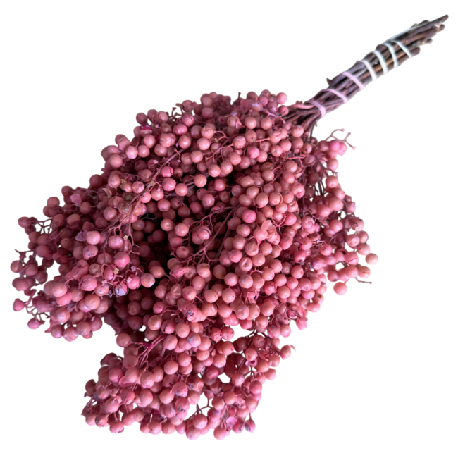 Zartrosa Schinus - Pfefferbeeren Trockenblumendekoration | Länge ± 35 Zentimeter | Gewicht ± 150 Gramm