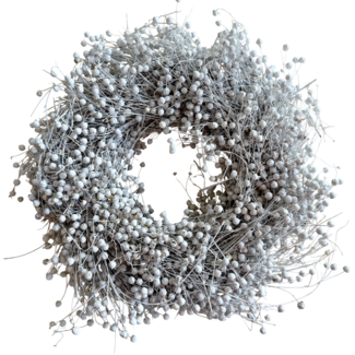 Dutch Dried Couronne de lin | Couleur : Blanc | Diamètre 30 centimètres