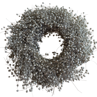 Dutch Dried Vlaskrans | Kleur: Platina Wit | Diameter 30 centimeter | Per krans
