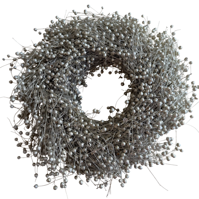 Flax wreath | Colour: Platinum White | Ø 30 centimeter | Available per wreath