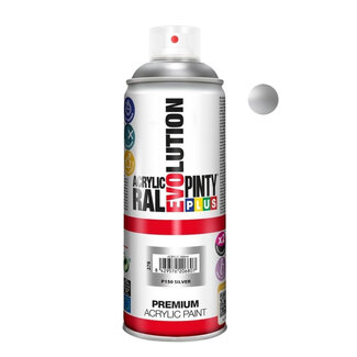 4A Acryl Spuitverf Kleurspray "Brite Silver" | Kleur: Zilverkleurig | Inhoud 400 milliliter | Per spuitbus