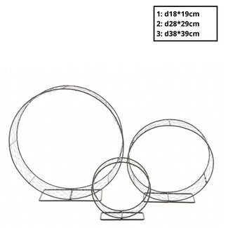 4A Standaard Ring Frame Set | Kleur: Zwart | Diameter 18 - 39 entimeter | Per 3 ringen