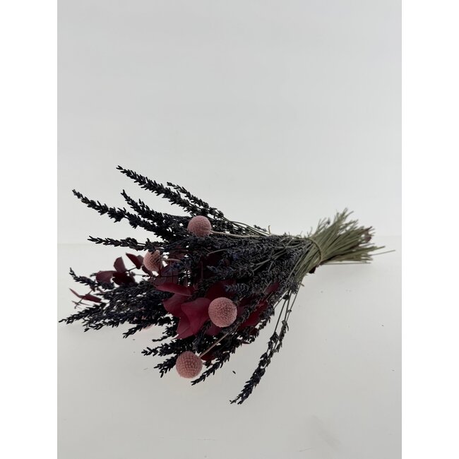 Bouquet de fleurs séchées "Spécialement pour toi" | Longueur ± 35 centimètres | Avec eucalyptus séché, lavande et craspédias roses