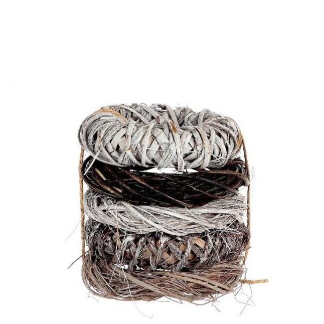 Assorted Wreath "Stack" | Colour: Grey | Diameter 20 centimetres | Per 5 wreaths