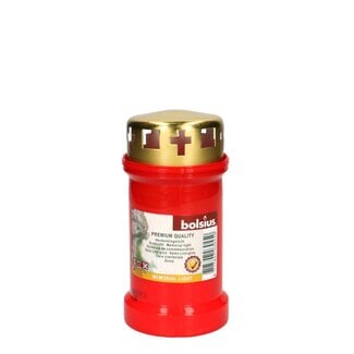 4A Grablicht Kerze | Farbe: Rot | Durchmesser 6 Zentimeter | Höhe 13 Zentimeter | Pro 12 Kerzen