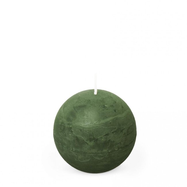 Rustic Pillar Candle | Colour: Dark Green | Diameter 8 centimetres | Per 6 candles