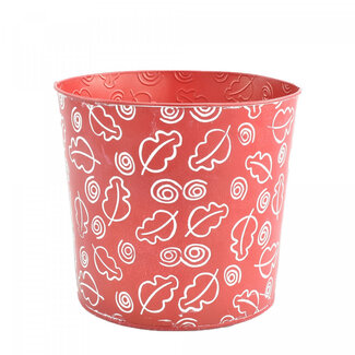 4A Zinken Bloempot Plantenpot “Maud” | Kleur: Rood | Diameter 20 centimeter | Hoogte 18 centimeter | Per 10 bloempotten