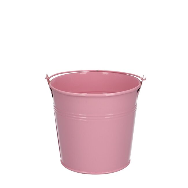 Zinc Bucket Flowerpot Plant Pot | Colour: Pink | Diameter 12.5 centimetres | Height 11.5 centimetres | Per 10 buckets