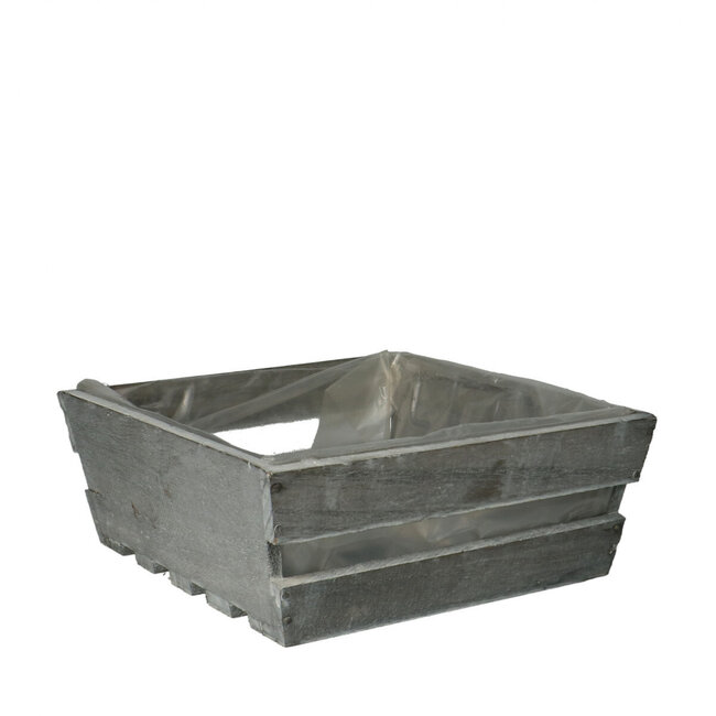 Wooden Flower Pot Planter | Colour: Grey | Diameter 18 centimetres | Height 7 centimetres | Per 10 pots