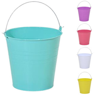 4A Zinc Bucket Flower Pot Plant Pot | Colour: Mixed Colours | Diameter 32 centimetres | Height 29.5 centimetres | Per 15 buckets