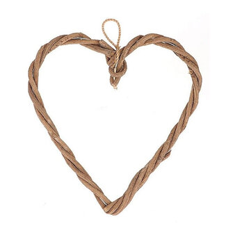 4A Twisted Twig Heart Pendant | Colour: Brown | Length 35 centimetres | Width 35 centimetres | Twig Diameter 3 centimetres | Per 8 hearts