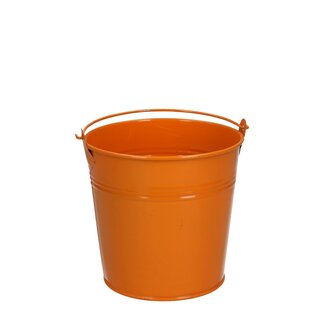 4A Zinc Bucket Flowerpot Plant Pot | Colour: Orange | Diameter 12.5 centimetres | Height 11.5 centimetres | Per 10 buckets