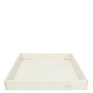 4A Houten Dienblad | Kleur: Naturelle Wit | Lengte 30 centimeter | Breedte 30 centimeter | Hoogte 4 centimeter | Per 4 dienbladen