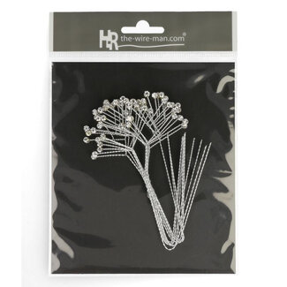 4A Diamant Takjes Decoratie | Kleur: Zilverkleurig | Lengte 10 centimeter | Per 12 takjes