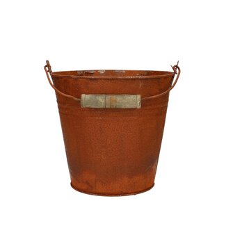 4A Zinken Emmertje Bloempot Plantenpot Roest | Kleur: Bruin | Diameter 16 centimeter | Hoogte 15 centimeter | Per 8 emmertjes
