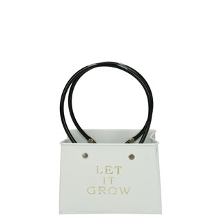 4A Zinken Bloempot Plantenbak tasvorm | Kleur: Naturelle Wit | Hoogte 11.5 centimeter | Lengte 14 centimeter | Breedte 7.5 centimeter | Per 6 bloembakken