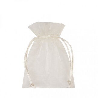4A Organza Bag | Colour: Ivory | Height 9 centimetres | Width 12 centimetres | Per 10 bags